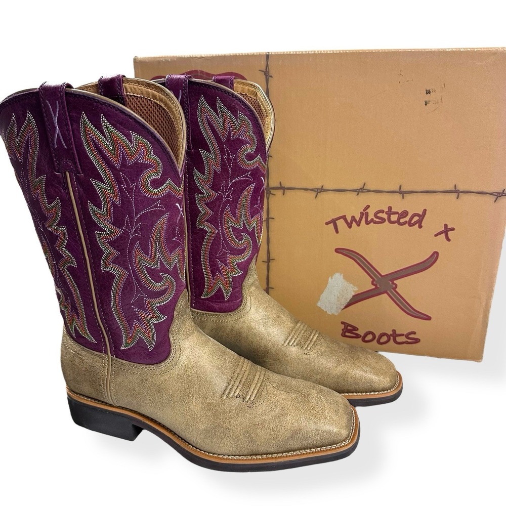 Twisted X Purple and Tan Cowboy Boots